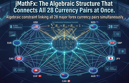 Algebraic constraint linking all 28 major forex currency pairs simultaneously