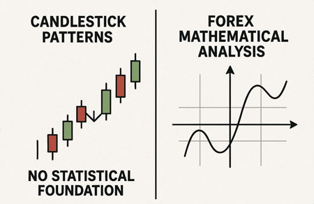 Candlestick patterns with no statistical foundation compared to forex mathematical analysis