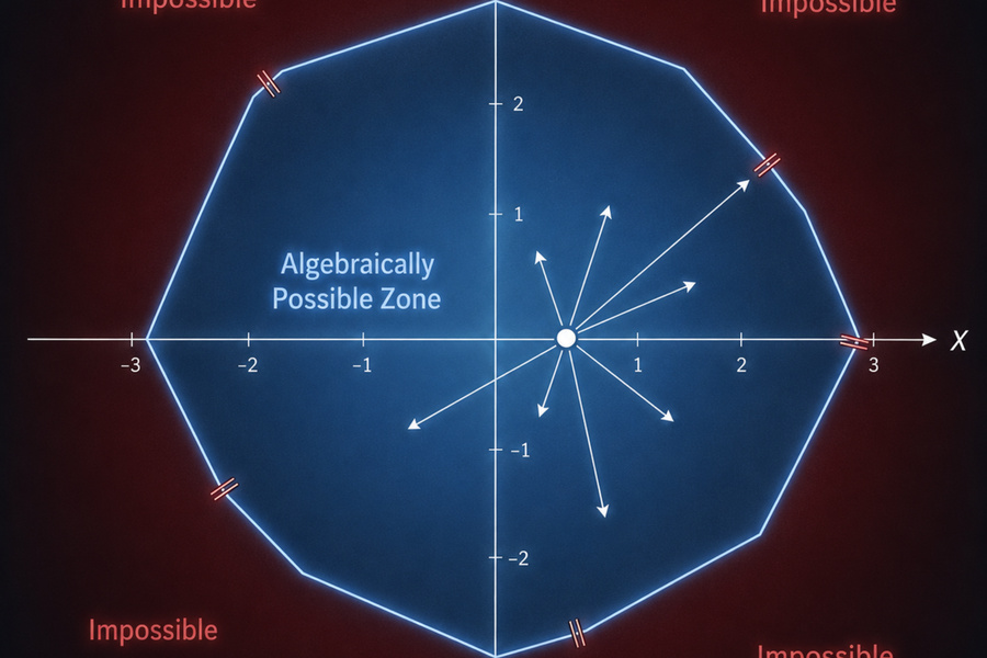 Forex Cartesian space diagram highlighting algebraically possible versus impossible price zones across the 28-pair system
