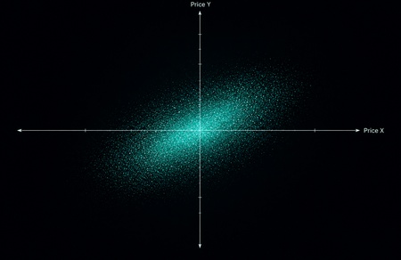 Relational Cartesian plane showing currency price cloud distribution and exclusion zones