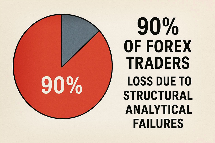 Statistical representation of 90 percent forex trader losses due to structural analytical failures