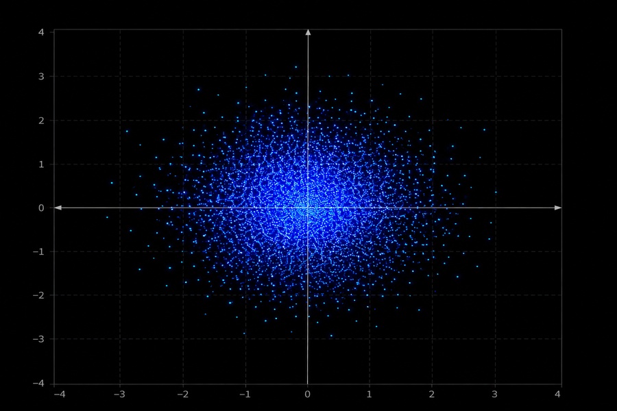 Graph showing coordinate points clustered together with distinct empty regions.