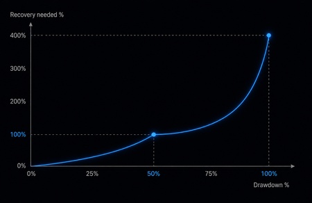 Drawdown Mathematics: Why a 50% Loss Requires 100% Gain